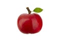 Tasty red apple with green leaf Royalty Free Stock Photo