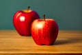tasty red apple on a table generated by ai