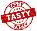 tasty red grunge round vintage stamp