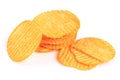 Tasty ridged potato chips Royalty Free Stock Photo