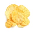 Tasty ridged potato chips Royalty Free Stock Photo