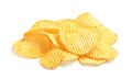 Tasty ridged potato chips Royalty Free Stock Photo