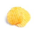 Tasty ridged potato chips Royalty Free Stock Photo