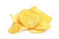 Tasty ridged potato chips Royalty Free Stock Photo