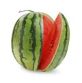 Tasty ripe cut watermelon on white background Royalty Free Stock Photo