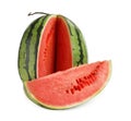 Tasty ripe cut watermelon on white background Royalty Free Stock Photo