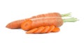 Tasty ripe organic carrots on white background Royalty Free Stock Photo