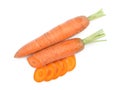 Tasty ripe organic carrots on white background, top view Royalty Free Stock Photo