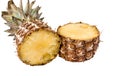 Tasty and ripe pineapple slices over the white bac Royalty Free Stock Photo