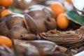 Tasty roman style backed artichokes with Kumquat, macro