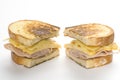 Tasty sandwich of ham and cheese omelet Royalty Free Stock Photo