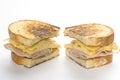 Tasty sandwich of ham and cheese omelet