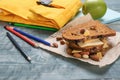 Tasty sandwich for school lunch Royalty Free Stock Photo