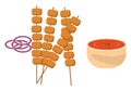 Tasty satay ,illustration, vector Royalty Free Stock Photo