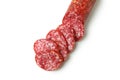 Tasty sausage salami isolated on white background Royalty Free Stock Photo