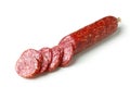 Tasty sausage salami isolated on white background Royalty Free Stock Photo