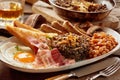 Tasty Scottish haggis breakfast