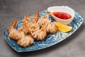 Shrimp fries in glass noodles with sweet and sour sauce Royalty Free Stock Photo