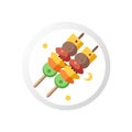 Tasty Skewer of Grilled Vegetables Royalty Free Stock Photo