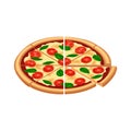 Tasty sliced pizza margherita isometric Royalty Free Stock Photo