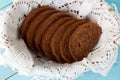 Tasty sliced rye bread in basket Royalty Free Stock Photo