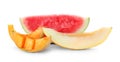 Tasty slices of melons and watermelon Royalty Free Stock Photo