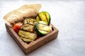 grilled vegetables in a fansy wooden plate Royalty Free Stock Photo