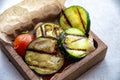 grilled vegetables in a fansy wooden plate Royalty Free Stock Photo