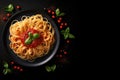 tasty spagetti with tomato sauce AI generated