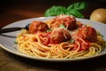 tasty spaghetti and meatballs dinner, ready to be devoured by hungry family