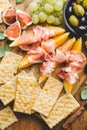 Mediterranian appetizers on old wooden table Royalty Free Stock Photo