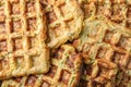Tasty squash waffles, closeup Royalty Free Stock Photo