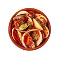 Tasty steamed Venus shell clams with a spicy sauce