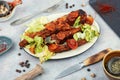 Tasty stewed pork ribs in sauce Royalty Free Stock Photo