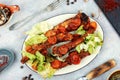 Tasty stewed pork ribs in sauce Royalty Free Stock Photo