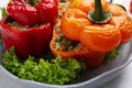 Tasty stuffed bell peppers on table Royalty Free Stock Photo