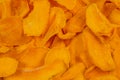 Tasty sugar mango slices background. Top view Royalty Free Stock Photo