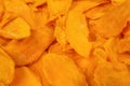 Tasty sugar mango slices background. Top view Royalty Free Stock Photo