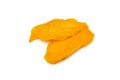 Tasty sugar mango slices background. Top view Royalty Free Stock Photo