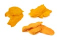 Tasty sugar mango slices background. Top view Royalty Free Stock Photo