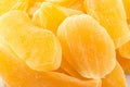 Tasty sugar mango slices background. Top view Royalty Free Stock Photo