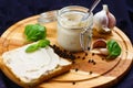 Tasty supper of fishmeat pate and toast Royalty Free Stock Photo