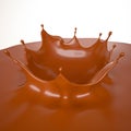 Tasty, sweet chocolate background with a splash, 3d illustration, 3d rendering