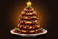tasty sweet chocolate pancake christmas tree