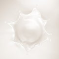 Tasty, sweet milk background with a splash, 3d illustration, 3d rendering