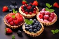 Tasty sweet tartlets berry natural. Generate Ai Royalty Free Stock Photo