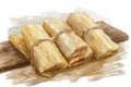 Tasty Tamales on Wooden Table