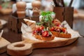 Tasty tomato Italian bruschetta Royalty Free Stock Photo