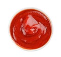 Tasty tomato sauce in bowl on white background Royalty Free Stock Photo