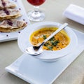 Tasty tomato soup on the table Royalty Free Stock Photo